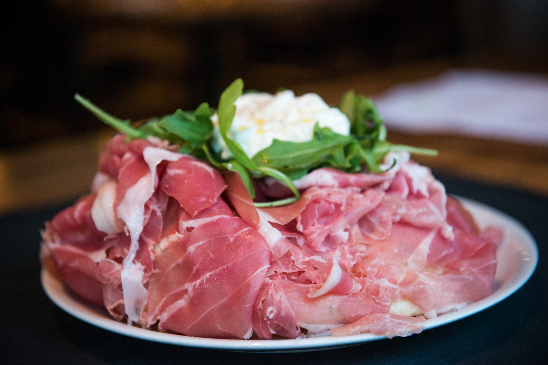 Parma Prosciutto, Lightly Fried Sage Dough and Stracciatella